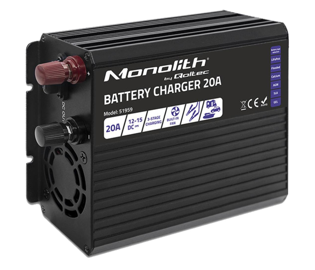 Qoltec Inteligenta Ładowarka Monolith LiFePO4 AGMGEL 20A 12V - 1238967 - zdjęcie 6